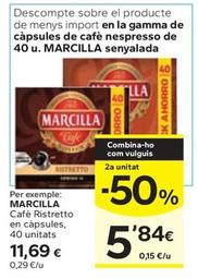 Oferta de Marcilla - Cafè Ristretto En Capsules  por 11,69€ en Caprabo