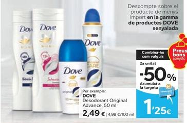 Oferta de Dove - Desodorant Original Advance por 2,49€ en Caprabo