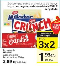 Oferta de Nestlé - Xocolata Amb Llet Extrafina por 2,89€ en Caprabo