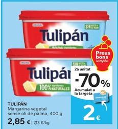 Oferta de Tulipán - Margarina Vegetal Sense Oli De Palma por 2,85€ en Caprabo