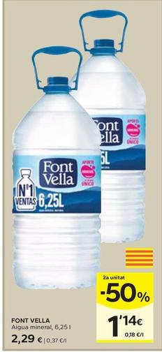 Oferta de Font Vella - Agua Mineral  por 2,29€ en Caprabo
