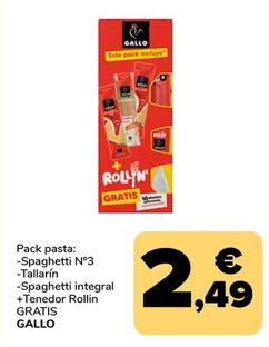 Oferta de Gallo - Spaghetti N'3 por 2,49€ en Supeco