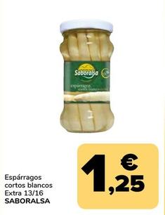 Oferta de Saboralsa - Espárragos Cortos Blancos Extra 13/16 por 1,25€ en Supeco