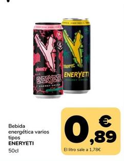 Oferta de Eneryeti - Bebida Energética por 0,89€ en Supeco