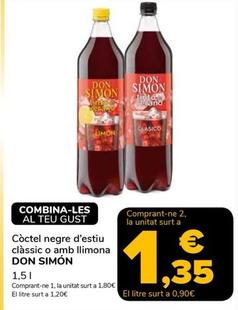 Oferta de Don Simón - Còctel Negre D'estiu Clàssic por 1,8€ en Supeco
