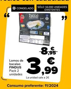 Oferta de Findus - Lomos De 2 Bacalao por 3,99€ en Supeco