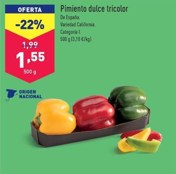 Oferta de Pimiento Dulce Tricolor por 1,55€ en ALDI