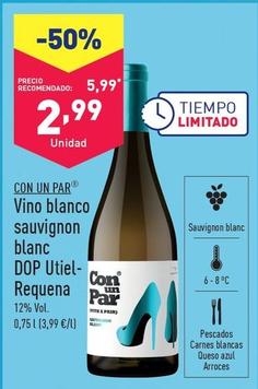 Oferta de Con Un Bar - Vino Blango Sauvignon Blanc Dop Utiel-requena por 2,99€ en ALDI