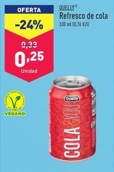 Oferta de Quelly - Refresco De Cola por 0,25€ en ALDI