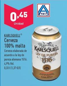 Oferta de Karlsquell - Cerveza 100% Malta por 0,35€ en ALDI