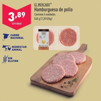 Oferta de El Mercado - Hamburguesa De Pollo por 3,89€ en ALDI
