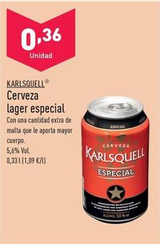 Oferta de Karlsquell - Cerveza Lager Especial por 0,36€ en ALDI