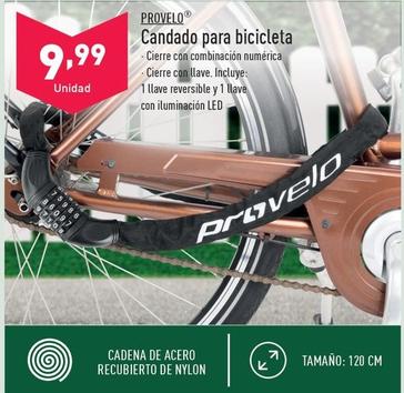 Oferta de Provelo - Candado Para Bicicleta por 9,99€ en ALDI