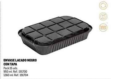 Oferta de Makro - Envase Lacado Negro Con Tapa en Makro