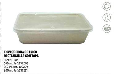 Oferta de Makro - Envase Fibra De Trigo Rectangular Con Tapa en Makro