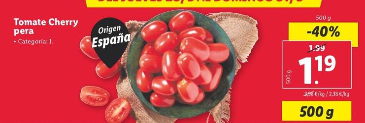 Oferta de Tomate Cherry Pera por 1,19€ en Lidl