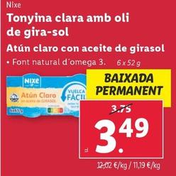 Oferta de Nixe - Atun Claro Con Aceite De Girasol por 3,49€ en Lidl