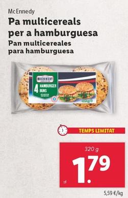Oferta de Mcennedy - Pan Multicereales Para Hamburguesa por 1,79€ en Lidl