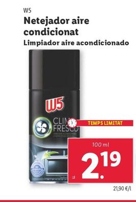 Oferta de W5 - Limpiador Aire Acondicionado por 2,19€ en Lidl