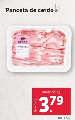 Oferta de Panceta De Cerdo por 3,79€ en Lidl