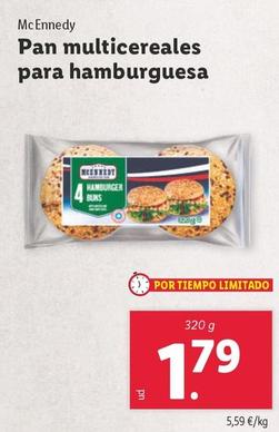 Oferta de Mc Ennedy - Pan Multicereales Para Hamburguesa por 1,79€ en Lidl