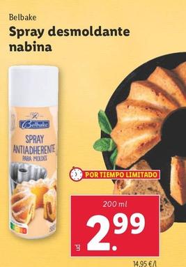 Oferta de Belbake - Crema Desmoldante Nabina por 2,99€ en Lidl