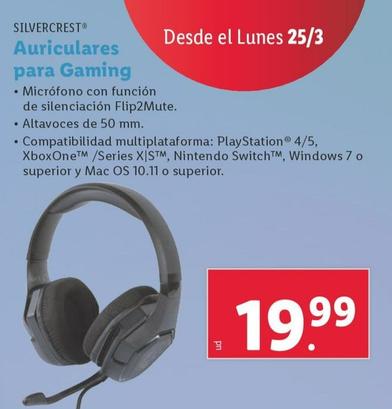Oferta de Silvercrest - Auriculares Para Gaming por 19,99€ en Lidl