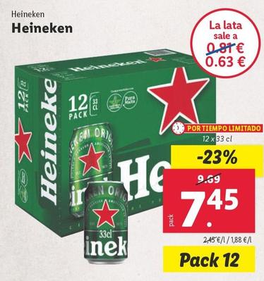 Oferta de Heineken por 7,45€ en Lidl