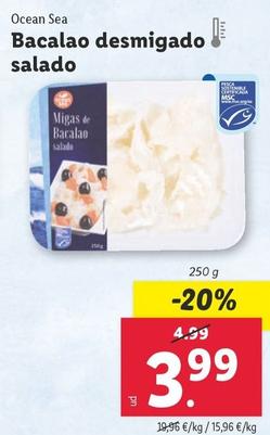 Oferta de Ocean Sea - Bacalao Desmigado Salado por 3,99€ en Lidl