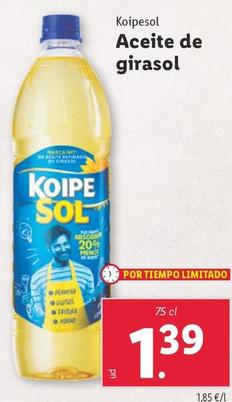 Oferta de Koipesol - Aceite De Girasol por 1,39€ en Lidl