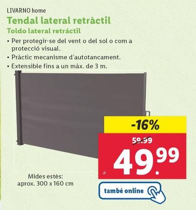 Oferta de Livarno - Toldo Lateral Retractil por 52,99€ en Lidl