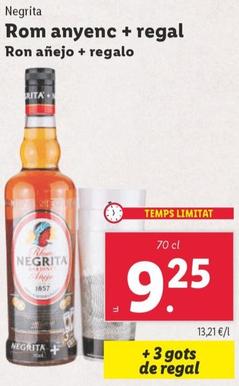 Oferta de Negrita - Ron Anejo + Regalo por 9,25€ en Lidl