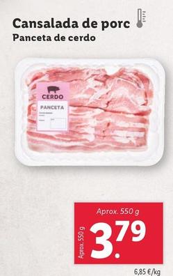 Oferta de Panceta De Cerdo por 3,79€ en Lidl