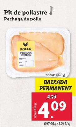 Oferta de Pechuga De Pollo por 4,09€ en Lidl