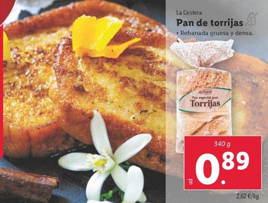 Oferta de La Cestera - Pan De Torrijas por 0,89€ en Lidl