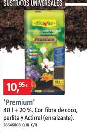 Oferta de Premium 40 l + 20 %. Con fibra de coco, perlita y Actirrel (enraizante) por 10,95€ en BAUHAUS
