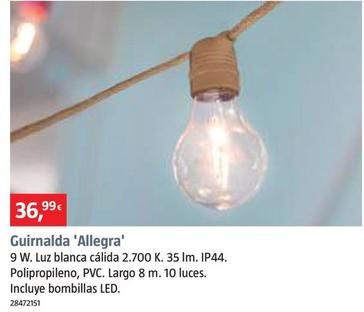 Oferta de Guirnalda 'Allegra' por 36,99€ en BAUHAUS