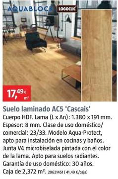 Oferta de Logoclic - Suelo Laminado AC5 'Cascais' por 17,49€ en BAUHAUS