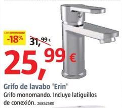 Oferta de Grifo de lavabo 'Erin' por 25,99€ en BAUHAUS