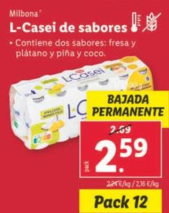 Oferta de Milbona - L-Casei De Sabores por 2,59€ en Lidl