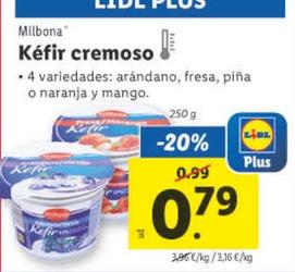 Oferta de Milbona - Kefir Cremoso por 0,79€ en Lidl