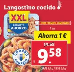 Oferta de Langostino Cocido por 9,58€ en Lidl
