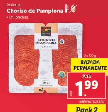 Oferta de Realvalle - Chorizo De Pamplona por 1,99€ en Lidl