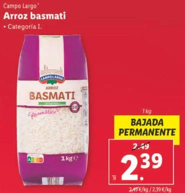 Oferta de Campo Largo - Arroz Basmati por 2,39€ en Lidl