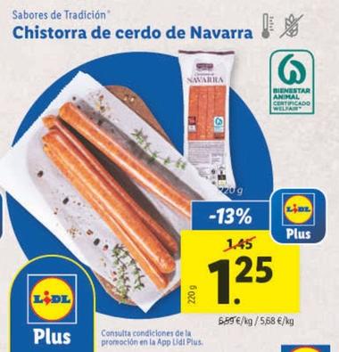 Oferta de Sabores De Tradición - Chistorra De Cerdo De Navarra por 1,25€ en Lidl