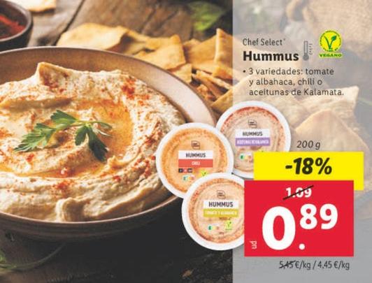 Oferta de Chef Select - Hummus por 0,89€ en Lidl