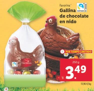 Oferta de Favorina - Gallina De Chocolate En Nido por 3,49€ en Lidl