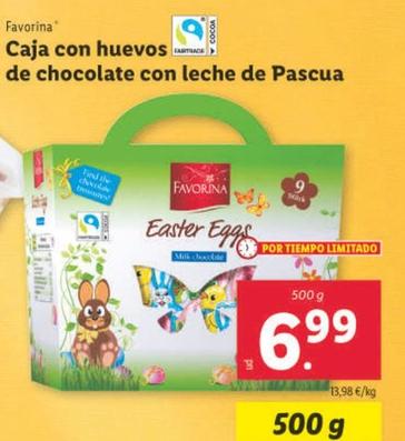 Oferta de Favorina - Caja Con Huevos De Chocolate Con Leche De Pascua por 6,99€ en Lidl