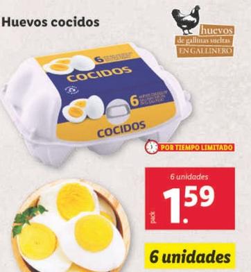 Oferta de Huevos Cocidos por 1,59€ en Lidl