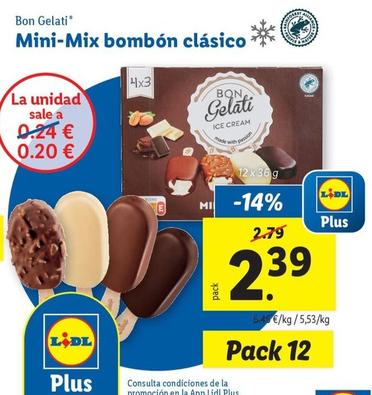 Oferta de Bon Gelati - Mini-Mix Bombón Clásico por 2,39€ en Lidl